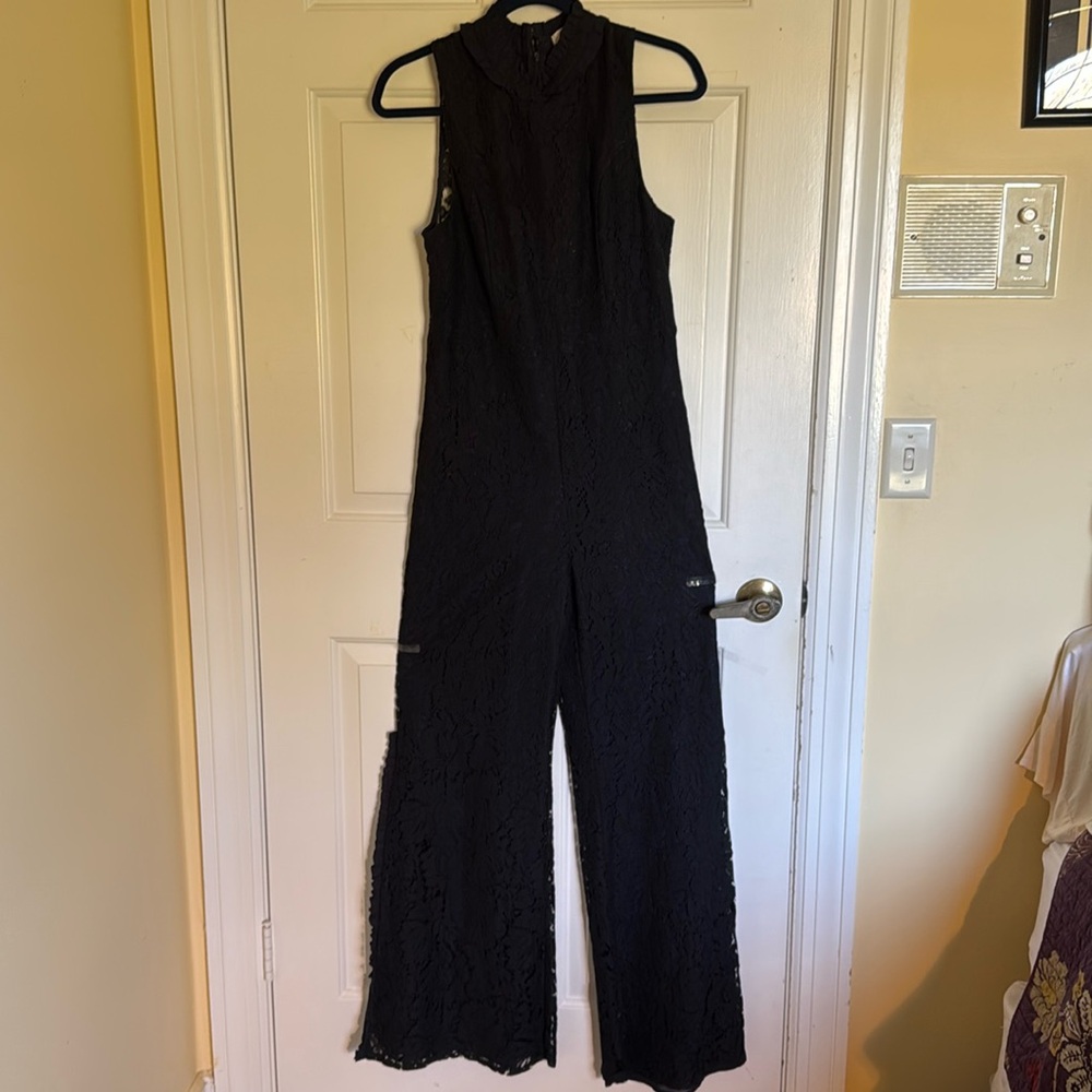 Black lace sleeveless jumpsuit size medium by BLUSH